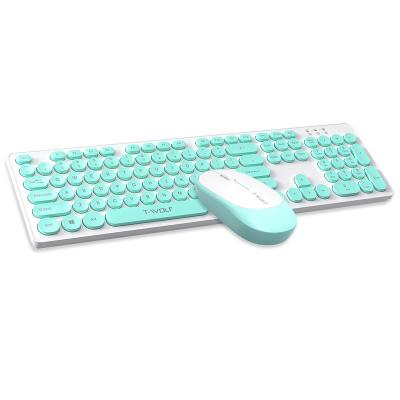 China Colorful Blue Wireless Computer Accessories 104keys 3D Wireless Keyboard and Mouse Home Office Cute Mouse Pack for sale