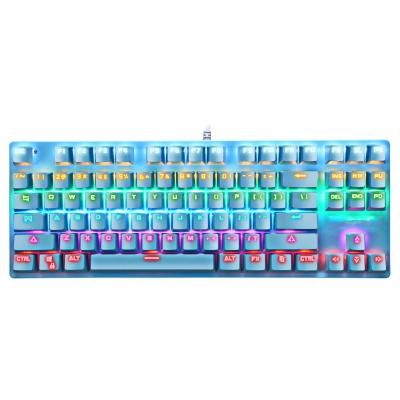 China Multimedia Keys Custom 87 Keys Pudding Keytop Wired Mechanical Keyboard With Transparent Cover RGB Led Hot Game Swap Mechanic Keyboard for sale