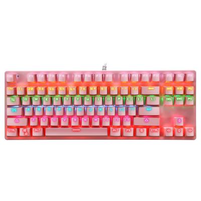 China Multimedia Keys Custom 87 Keys Pudding Keytop Wired Mechanical Keyboard With Transparent Cover RGB Led Hot Game Swap Mechanic Keyboard for sale