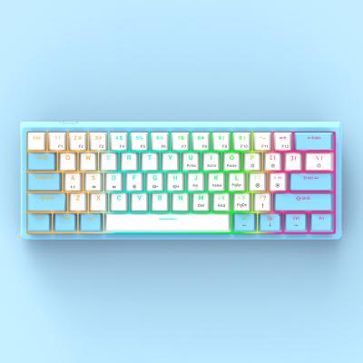 China White Multimedia Keyboard RGB 61 Keys PBT Computer Gaming 60% Usb Wired Gamer Hot Swap Lightweight Led Mechanical Keyboard for sale