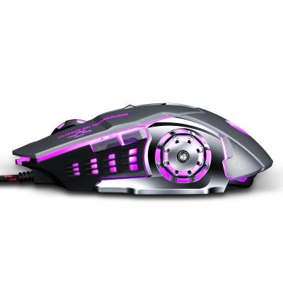 China V6 High Sensitivity E-sports Gaming Mouse Free Backlit RGB Backlit Mechanical Vertical Mouse 6400DPI Gamer For PC Game for sale