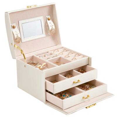 China Amazon Factory Price Factory Price Handmade Jewelry Storage Case Luxury Leather Jewelry Organizer Box for sale