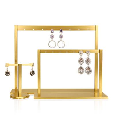 China Gold Metal Never Fade Earring Stand SUNDO Wholesale Hot Sales T Bar Earring Holder Metal Jewelry Display Stands for sale