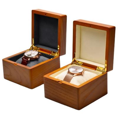 China For Luxury Watch Box SUNDO High End Custom Logo Wholesale Pakcaging Solid Wooden Watch Boxes With Pillow for sale