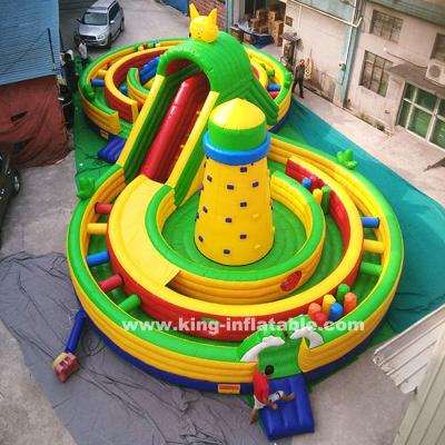 China New Design Plato 0.55mm PVC Tarpaulin Giant Bouncy Castle Wave Bounce House Inflatable Slide For Commercial for sale