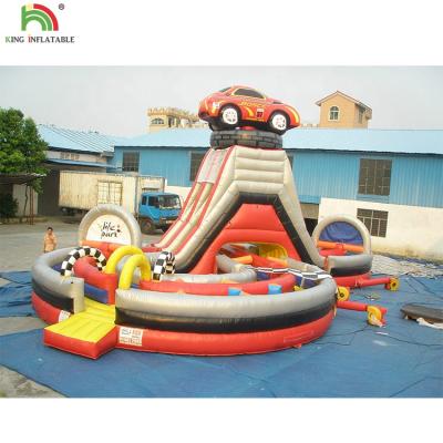 China PVC Plato Inflatable Slide Car Game Inflatable Slide Inflatable Trap Car Racing Car Obstacle Course For Exhibition for sale