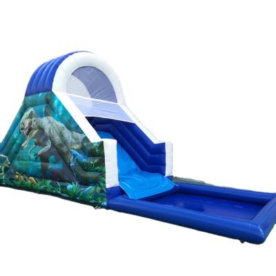 China PARTY Dinosaur Bounce House Inflatable Water Slide With Pool Slide for sale