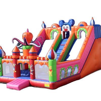 China PVC Inflatable Bouncy Octopus Castle Jumping Dry Slide For Adults And Kids for sale