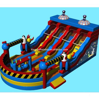 China New Design PVC Foreign Theme Inflatable Huge Dry Slide Multifunctional Bounce for sale