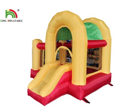 China Yellow PVC Tarpaulin Home Use Inflatable Jumping Castle Bounce Bouncer With Slide for sale