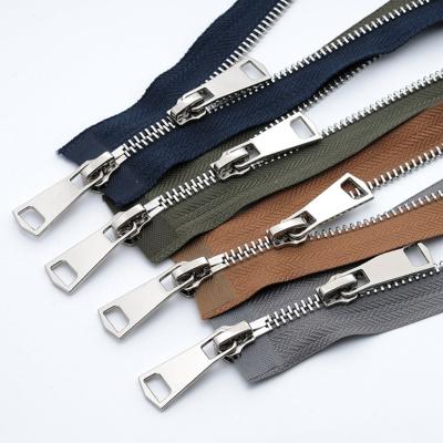 China Hot Selling Custom Handbag Accessories Bag Zipper Puller 3# 5# 8# 10# Double Teeth Copper Teeth Zipper for Bag Clothing for sale