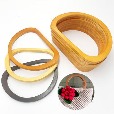 China Bag Accessories Wholesale Semicircle Cheap Wood Handle Circle Resin Accessory Handle For Handbags for sale