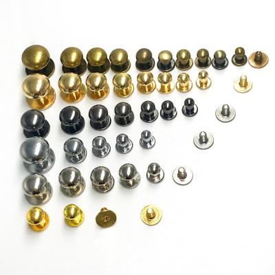 China Handbag Accessories Customized Brass Monk Head Studs 8mm Round Head Rivet For Bags Accessories for sale