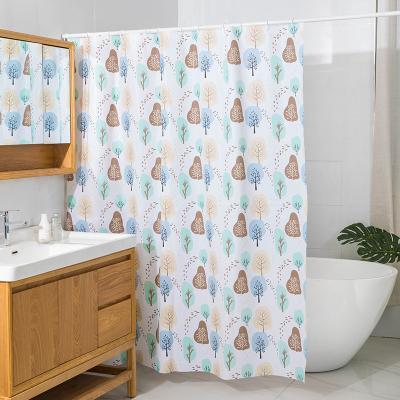 China Sustainable Simple Style Bathroom Shower Curtain Waterproof Bath Curtain for sale