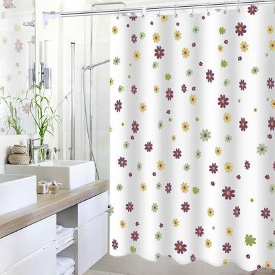 China Durable Polyester Bathroom Shower Curtain Waterproof Bath Curtain With Hooks Cortina Ducha Cortinas De Duchas for sale