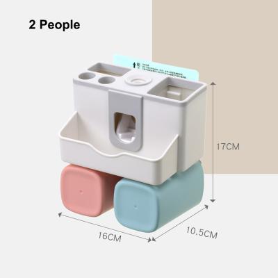 China 2022 Sustainable China Toothpaste Dispenser With Multifunction Toothbrush Holder With Cover for sale