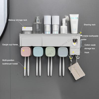 China 2022 Sustainable Wall Mounted Toothbrush Holder Non Perforated Toothpaste Toothbrush for sale