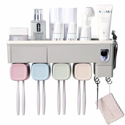 China Sustainable High Efficiency Wall Mounted Automatic Toothpaste Dispenser Toothbrush for sale