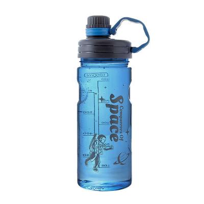 China Sustainable Plastic Water Bottle Transparent Water Sport Drinking Flask With Handle for sale