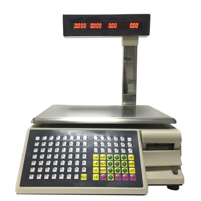 China Aluminum Steel +Stainless Alloy +ABS Digital Price Electronic Weighing Calculation Barcode Label Printing Cash Register Scale With Printer for sale