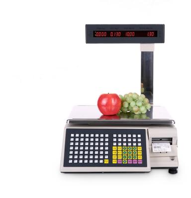 China Stainless Steel +ABS 30kg Electric Cash Register Scale Weight Billing Machine with Printer TM-15A-5D Retailer Barcode Label Printing Machine for sale