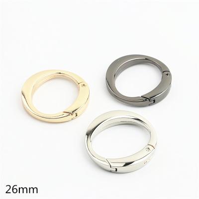 China Metal Luggage Hardware Bag Accessories Spring Open Oval Egg Shaped Ring Buckle Connecting Bag With Lifting Ring for sale