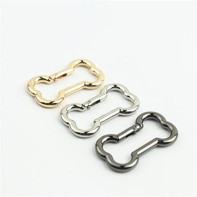 China Metal luggage hardware accessories open spring ring connection egg-shaped bag with bone open buckle lifting ring for sale