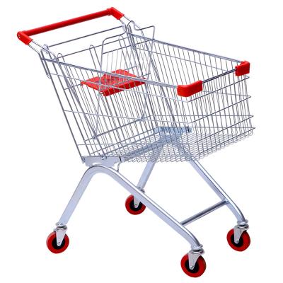 China Wholesale Unfolding Supermarket Equipment Accessory Shopping Trolley Metal Surface Shopping Trolley With Wheels for sale