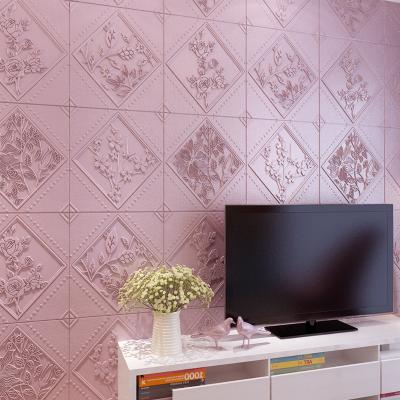 China Easy Installed Wallpaper China Factory PE Foam Wall Sticker 3D Self Adhesive Wallpaper for sale