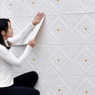 China Moistureproof Square PVC 3d Brick Wall Sticker Wall Panel Waterproof Hot Selling for sale