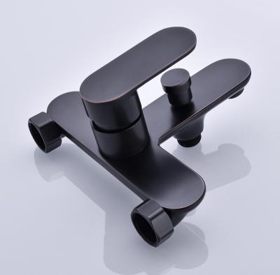 China Without Sliding Bar Bathtub Hot Selling Black Rain Shower System Set Handle Body Black Contemporary Style Brass Material Sliding Function for sale