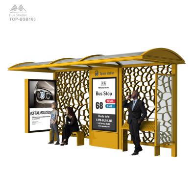 China Modern Premium Urben Metal Steel Bus Shelter With Bench For Sale for sale