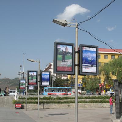 China Outdoor Information Display Lamp Post Standard Light Box TOP CN; GUA Square 30W Brown or Customerized Square for sale