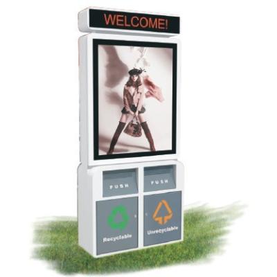 China Shopping mall outdoor advertising light box with trash can for sale