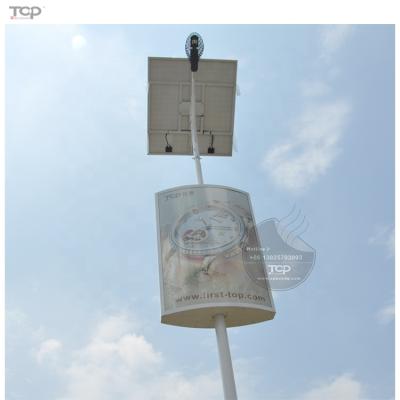 China Customized Outdoor Street Light Pole Advertising Frame Solar Panel Solar Panel Light Box for sale