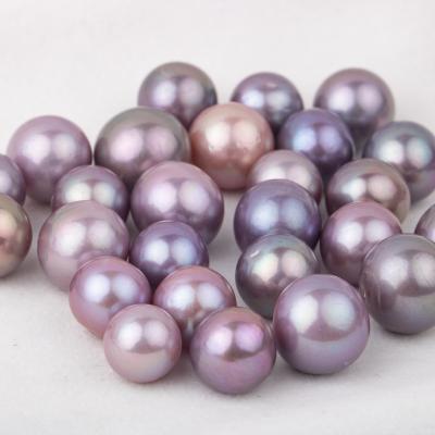 China Freshwater Pearl 9-12mm Cultured Purple Loose Freshwater Pearl Edison Pearl High Quality Round Shape for sale