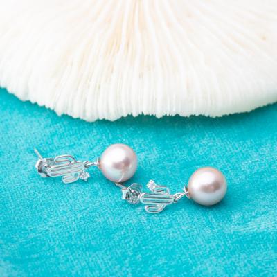 China e010826 S925 Fashionable DIY 7-8mm Pearl Earring 925 Sterling Silver Natural Freshwater Pearl Stud Earring For Women for sale