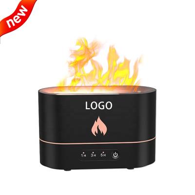 China 2022 New Arrivals Red Light Night Blue Flame 250ML Mini Diffuser Air Humidifier Timing Warm Flame Diffuser Blue Red Light Humidifier with Flame for sale