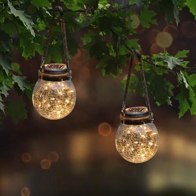 China Widely Used in Auxiliary Roads Waterproof Patio Garden Lanterns Wedding Pendant Mason Jar Lights, Warm Solar Split Glass Bottle Jar Light for sale