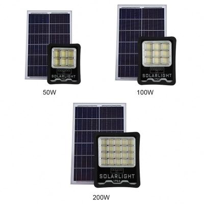 China 18v 50w 100w 150w 200w outdoor smart outdoor waterproof ip65 street/garden/yard/sensor led solar flood light for sale