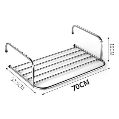 China Modern Multifunctional 70cm Shoe Rack Stainless Steel Balcony Window Drying Clothes Drying Rack Folding Hangers For Clothes for sale