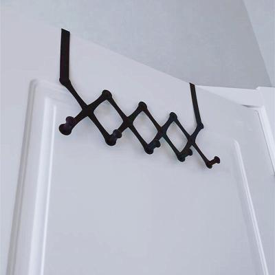 China Viable Punchless Nailless Bathroom Clothes Hook Over The Door Stretch Hook Hanger for sale