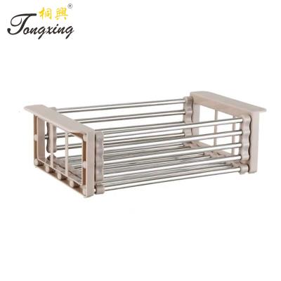 China Amazon Sustainable Hot Selling Stainless Steel Dish Drying Rack Universal Dish Drying Rack Plastic Sink Drain for sale