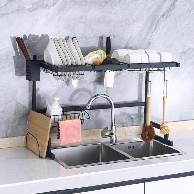 China Sustainable Kitchen Sink Rack Stainless Steel White Above Sink Rack Dish Rack for sale