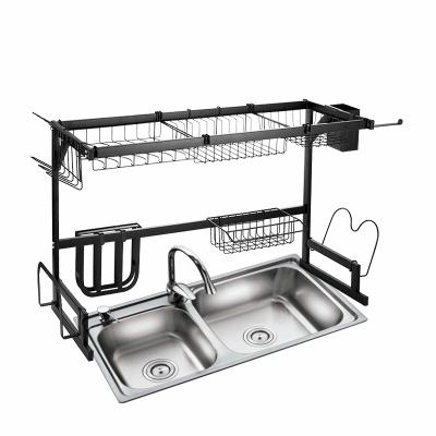 China Durable Kitchen Stainless Steel Dish Rack Over Sink White Drying Rack Dish Drainer for sale