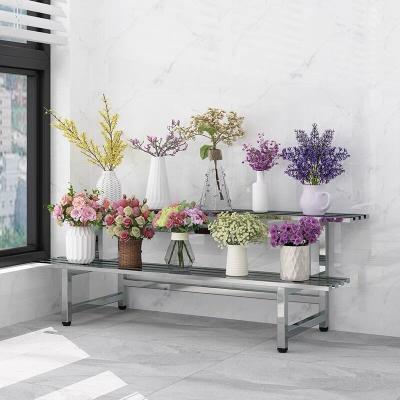 China Modern Metal Plant Flower Pots Stand Stainless Steel Gardening Rack for sale