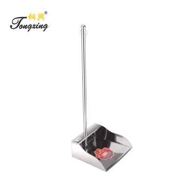 China Home Stabilized Feeds Stainless Steel Thickened Dustpan With Long Handle for sale