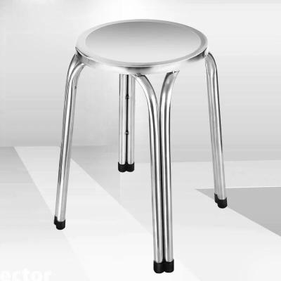 China Modern Living Room Furniture Sneak Stools Stainless Steel Thick Round Outdoor Canteen Chair Outdoor Tables for sale