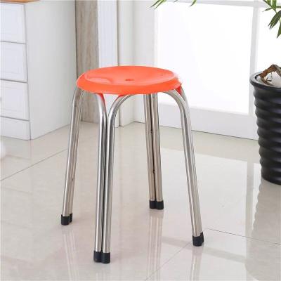 China Modern popular in the Southeast Asian countries canteen chairs stainless steel thick round plastic canteen quadruped plastic chair for sale