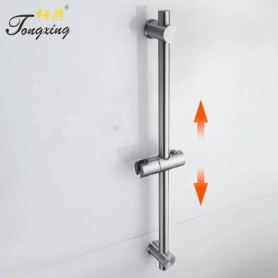 China Free Installation 304stainless Steel Telescopic Bathroom Shower Rack Shampoo Holder Rod Adjust Lift Height for sale